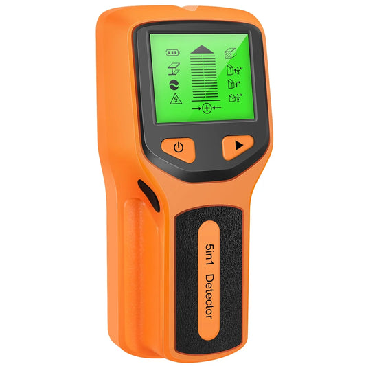 5 in 1 Stud Finder Wall Scanner Detector Electronic Stud Sensor Locator Wood Beam Joist Finders Portable Wall Detector with LCD Display for Wood AC Wire Metal Studs Detection